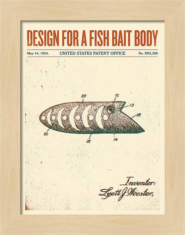 Fish Bait Body Fishing Lure Retro Patent Usd93369s