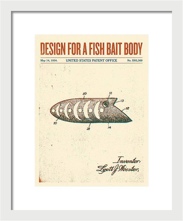 Fish Bait Body Fishing Lure Retro Patent Usd93369s