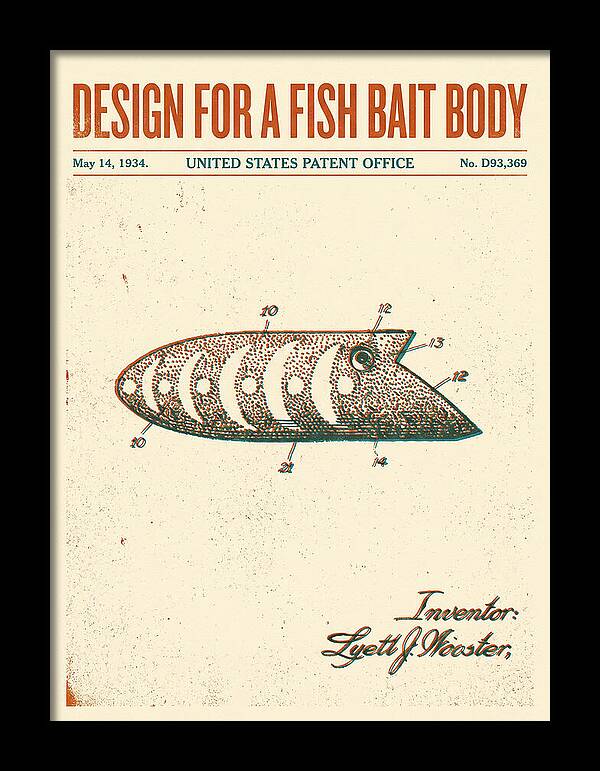 Fish Bait Body Fishing Lure Retro Patent Usd93369s