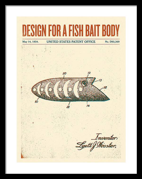 Fish Bait Body Fishing Lure Retro Patent Usd93369s