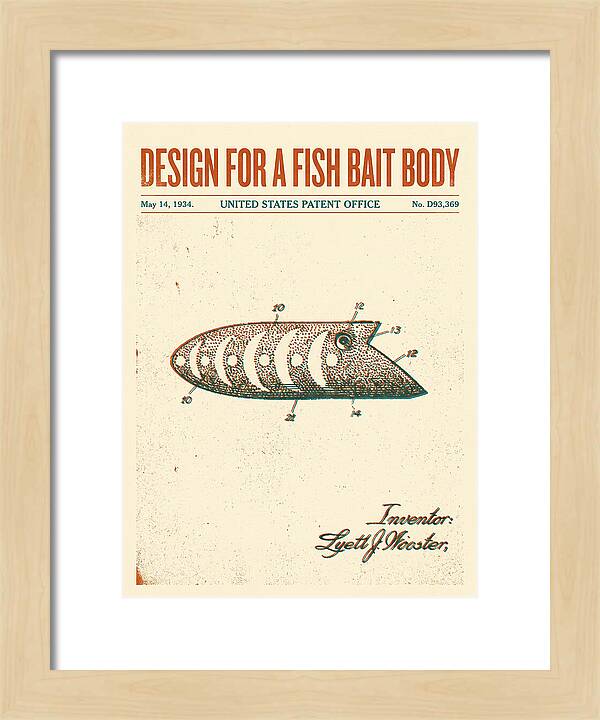 Fish Bait Body Fishing Lure Retro Patent Usd93369s