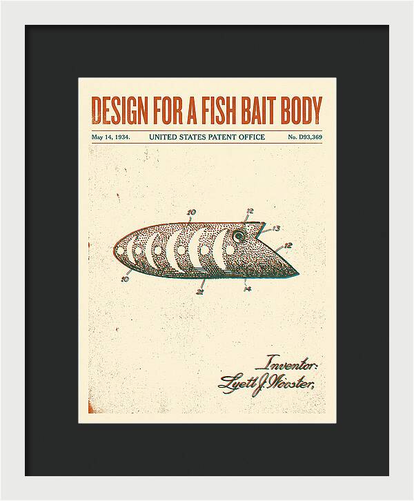 Fish Bait Body Fishing Lure Retro Patent Usd93369s
