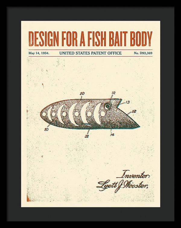 Fish Bait Body Fishing Lure Retro Patent Usd93369s