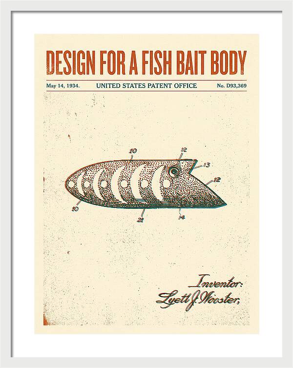 Fish Bait Body Fishing Lure Retro Patent Usd93369s