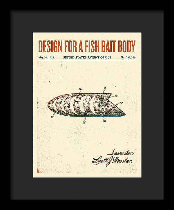 Fish Bait Body Fishing Lure Retro Patent Usd93369s