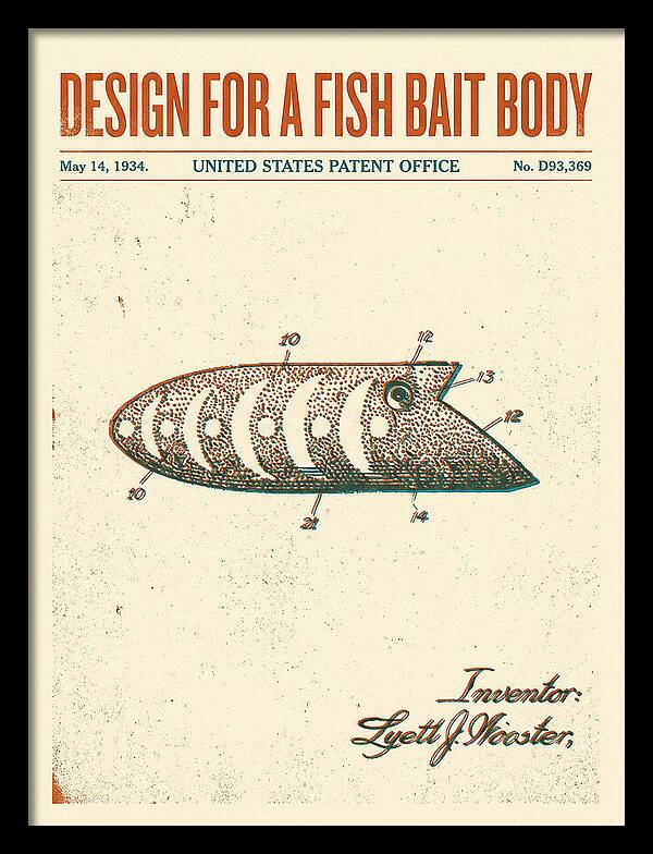 Fish Bait Body Fishing Lure Retro Patent Usd93369s