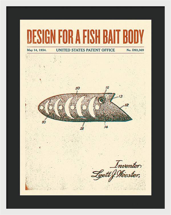 Fish Bait Body Fishing Lure Retro Patent Usd93369s