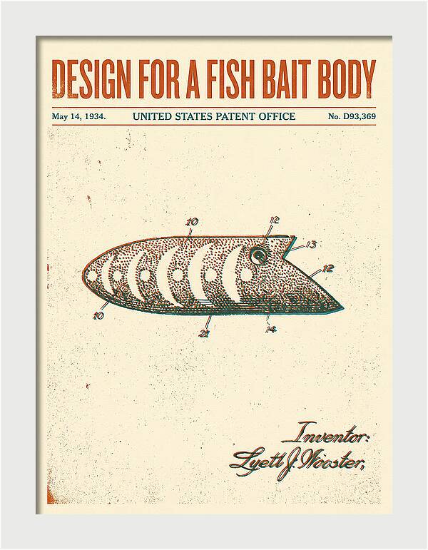 Fish Bait Body Fishing Lure Retro Patent Usd93369s