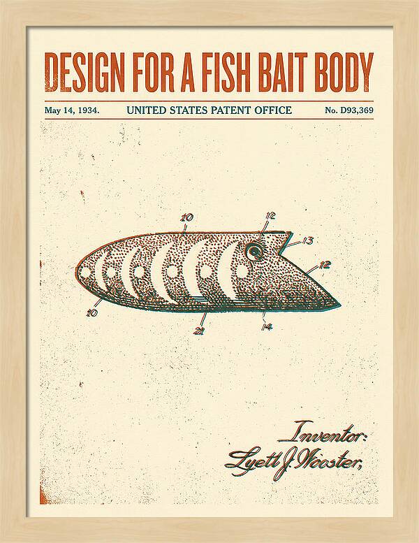 Fish Bait Body Fishing Lure Retro Patent Usd93369s