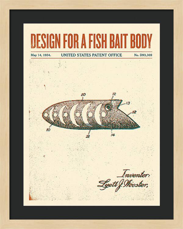 Fish Bait Body Fishing Lure Retro Patent Usd93369s