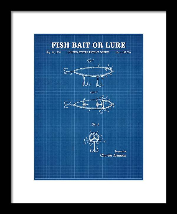 Fish Bait Or Lure Blueprint Patent Us1182010a