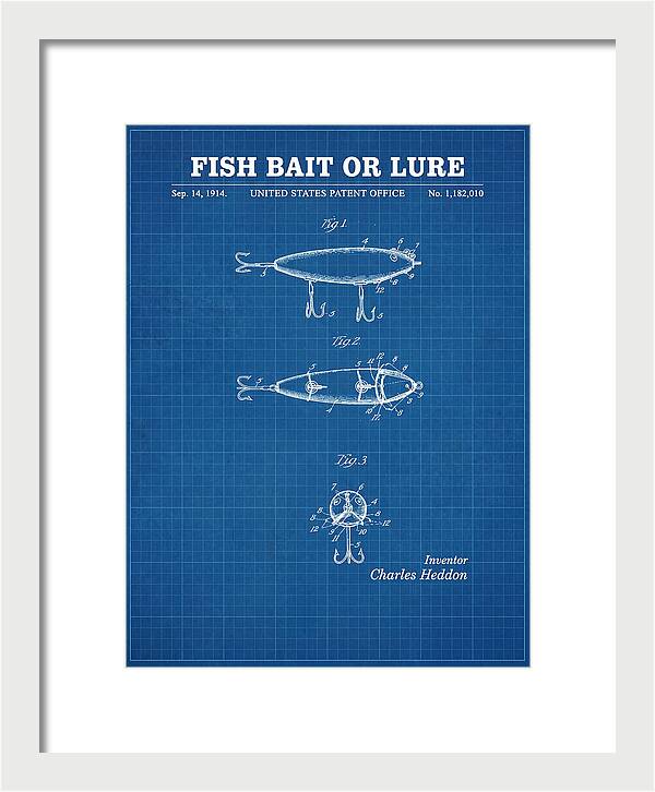 Fish Bait Or Lure Blueprint Patent Us1182010a