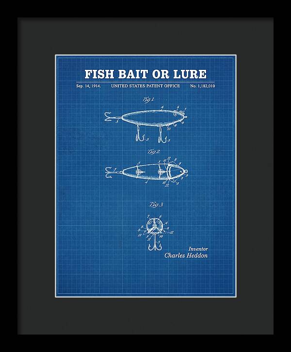 Fish Bait Or Lure Blueprint Patent Us1182010a