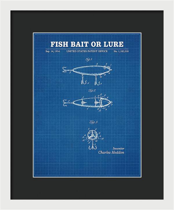 Fish Bait Or Lure Blueprint Patent Us1182010a