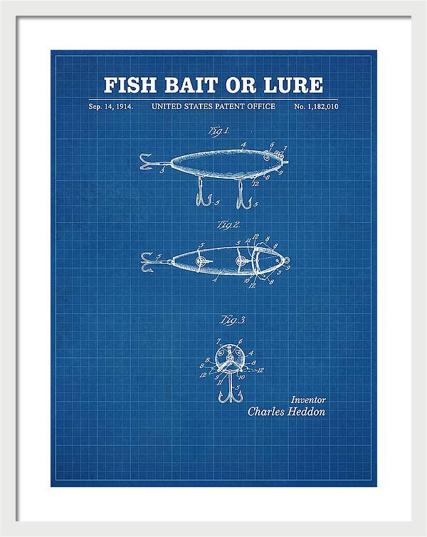 Fish Bait Or Lure Blueprint Patent Us1182010a