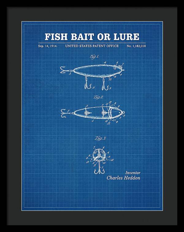 Fish Bait Or Lure Blueprint Patent Us1182010a