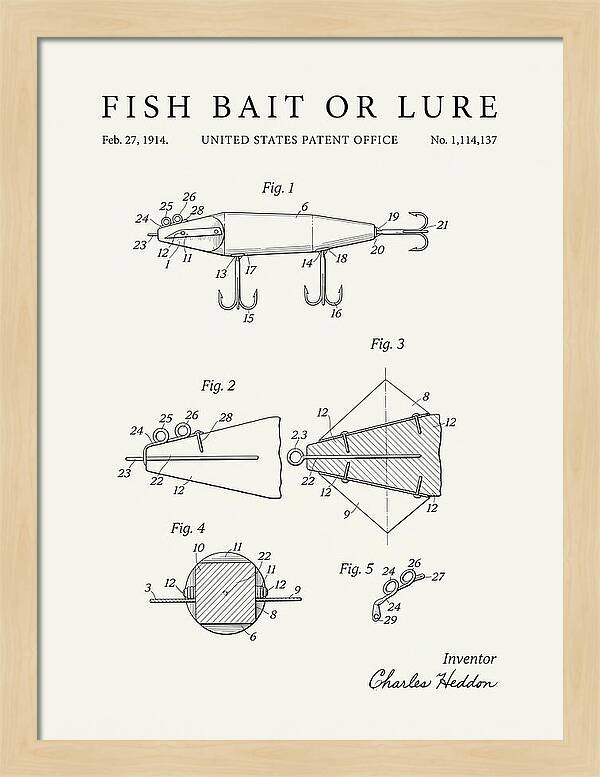 Fish Bait Or Lure Minimalist Patent Us1114137a