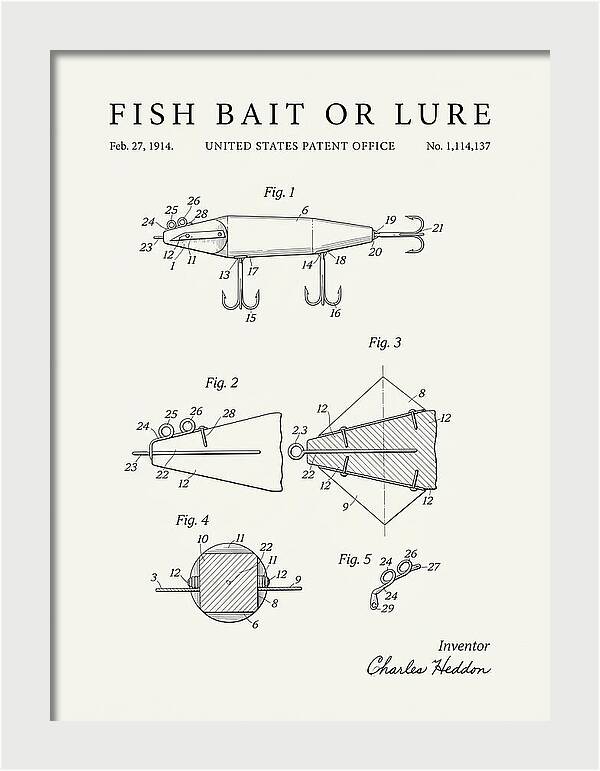 Fish Bait Or Lure Minimalist Patent Us1114137a