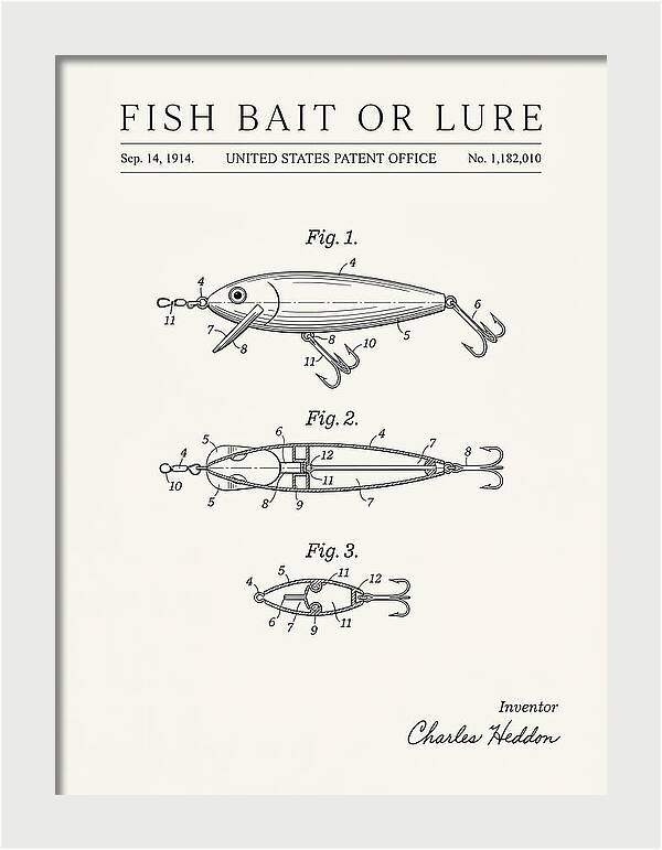 Fish Bait Or Lure Minimalist Patent Us1182010a