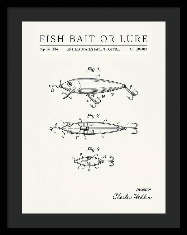 Fish Bait Or Lure Minimalist Patent Us1182010a