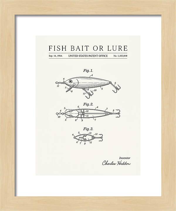 Fish Bait Or Lure Minimalist Patent Us1182010a