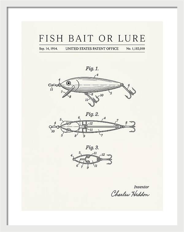 Fish Bait Or Lure Minimalist Patent Us1182010a