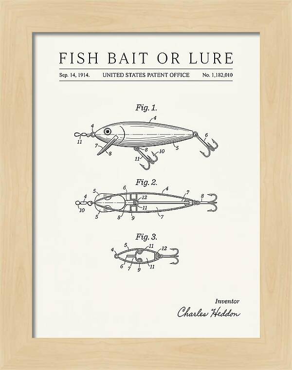 Fish Bait Or Lure Minimalist Patent Us1182010a