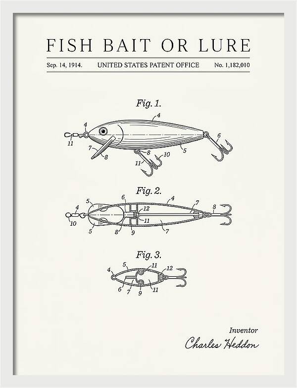 Fish Bait Or Lure Minimalist Patent Us1182010a