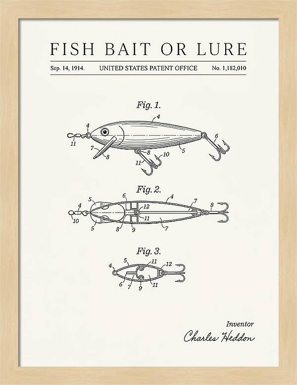 Fish Bait Or Lure Minimalist Patent Us1182010a