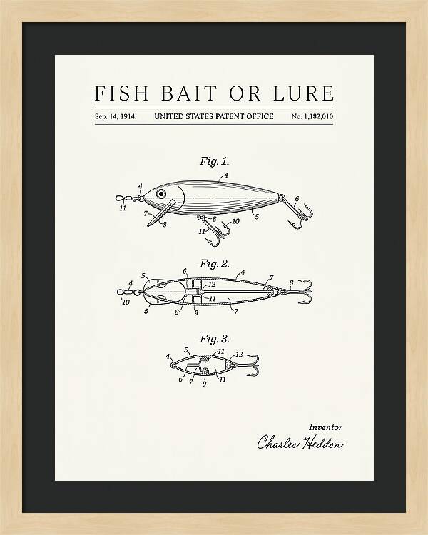 Fish Bait Or Lure Minimalist Patent Us1182010a