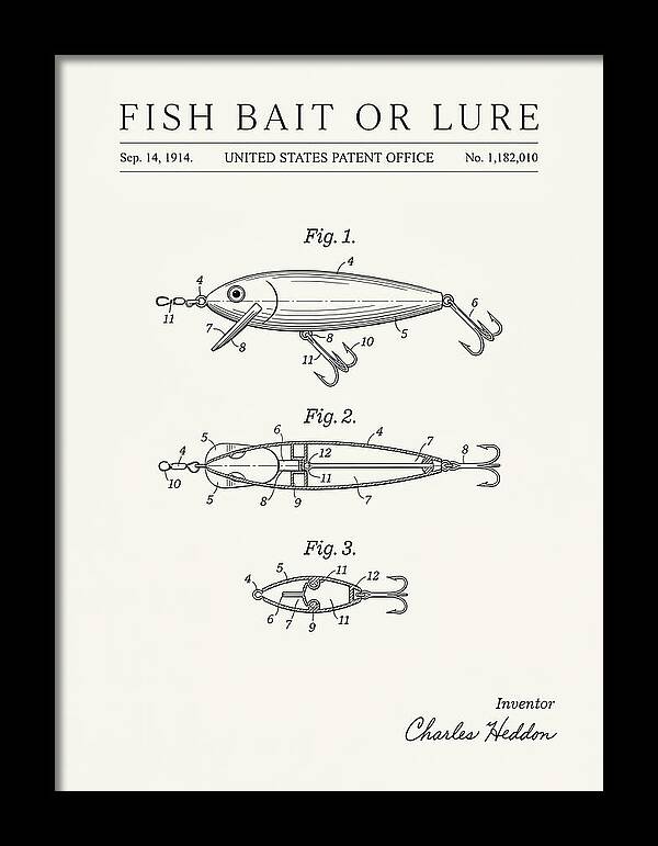 Fish Bait Or Lure Minimalist Patent Us1182010a