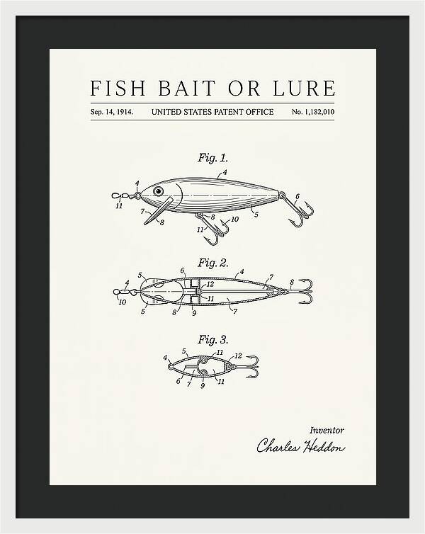 Fish Bait Or Lure Minimalist Patent Us1182010a