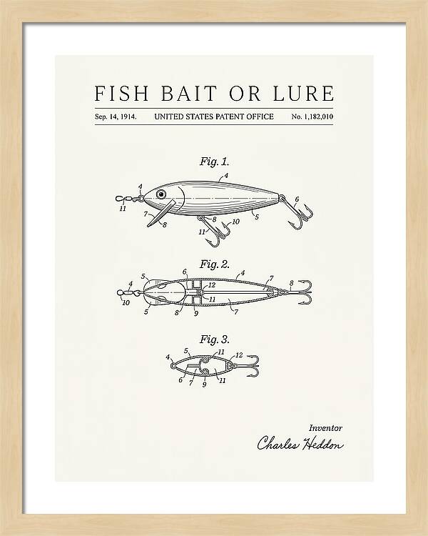 Fish Bait Or Lure Minimalist Patent Us1182010a