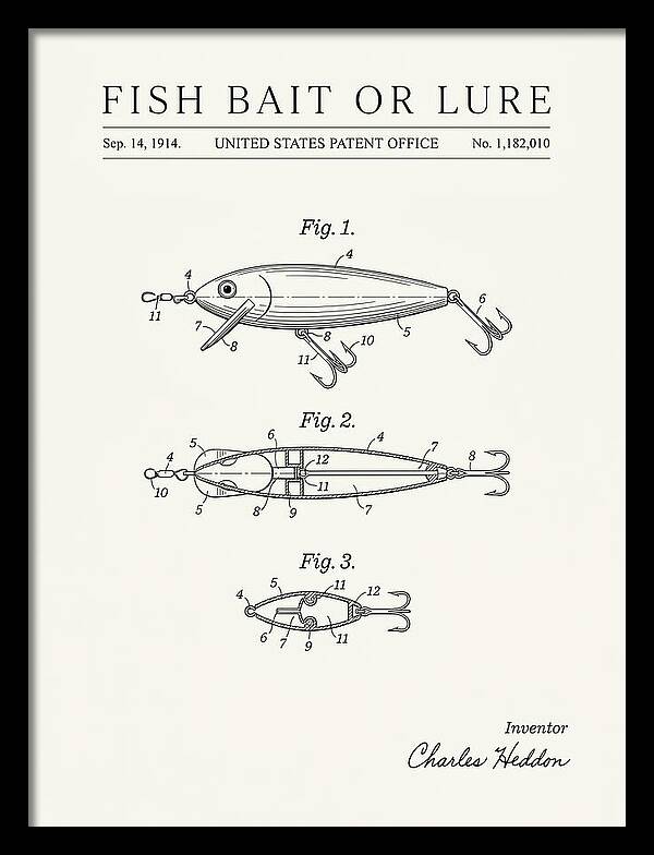 Fish Bait Or Lure Minimalist Patent Us1182010a