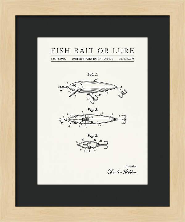 Fish Bait Or Lure Minimalist Patent Us1182010a
