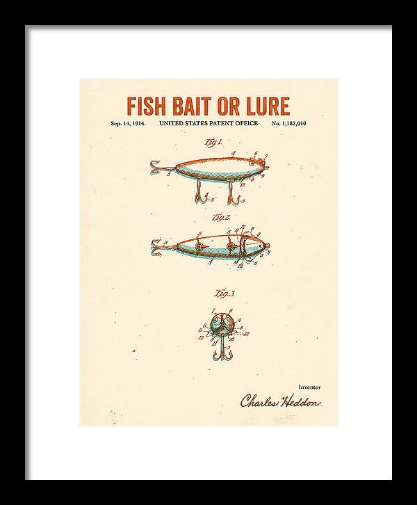 Fish Bait Or Lure Retro Patent Us1182010a