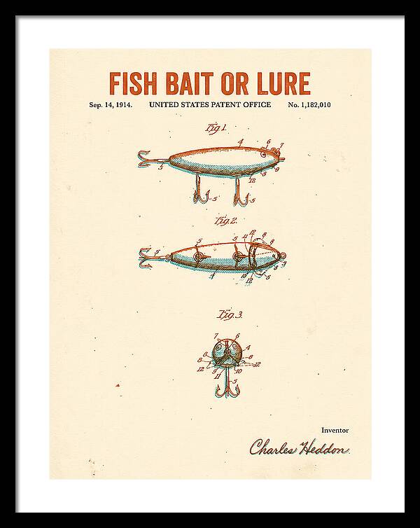 Fish Bait Or Lure Retro Patent Us1182010a