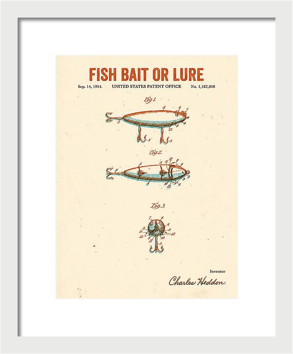 Fish Bait Or Lure Retro Patent Us1182010a