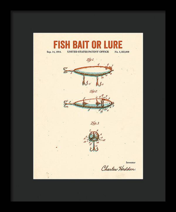 Fish Bait Or Lure Retro Patent Us1182010a