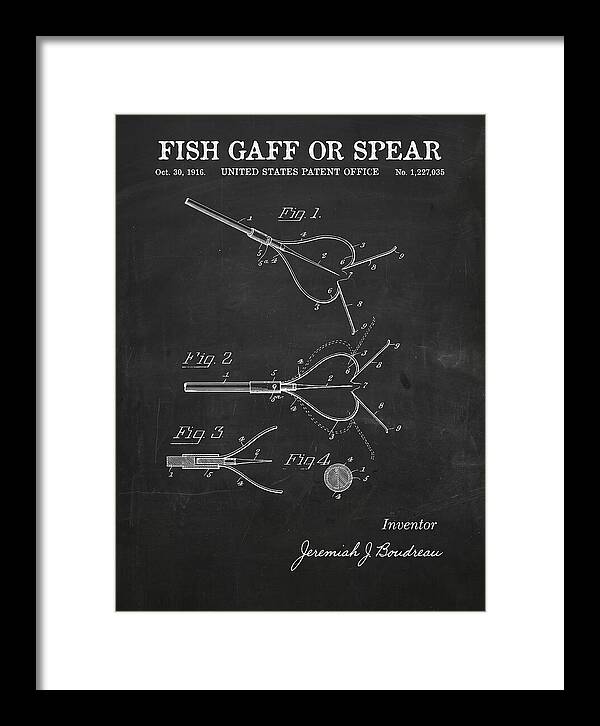 Fish Gaff Or Spear Chalkboard Patent Us1227035a