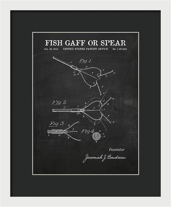Fish Gaff Or Spear Chalkboard Patent Us1227035a