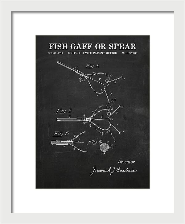 Fish Gaff Or Spear Chalkboard Patent Us1227035a
