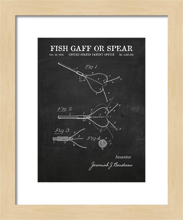 Fish Gaff Or Spear Chalkboard Patent Us1227035a