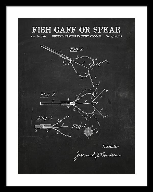 Fish Gaff Or Spear Chalkboard Patent Us1227035a