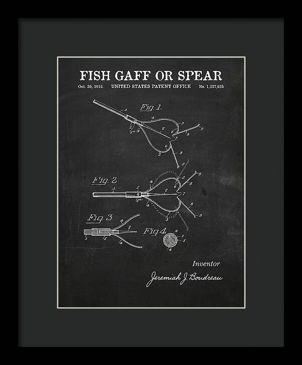 Fish Gaff Or Spear Chalkboard Patent Us1227035a