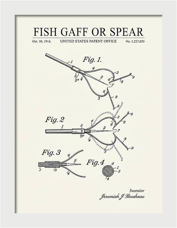Fish Gaff Or Spear Minimalist Patent Us1227035a
