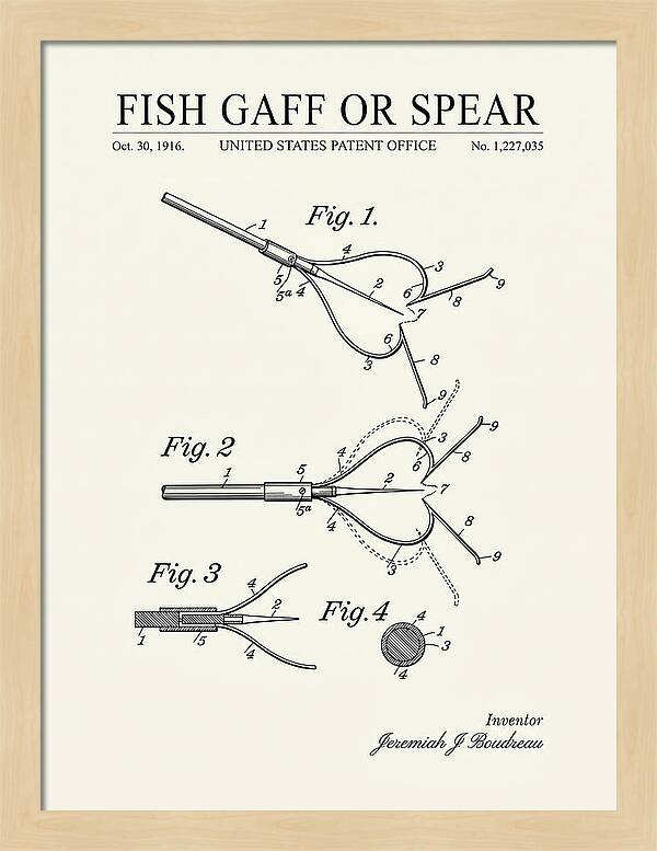 Fish Gaff Or Spear Minimalist Patent Us1227035a