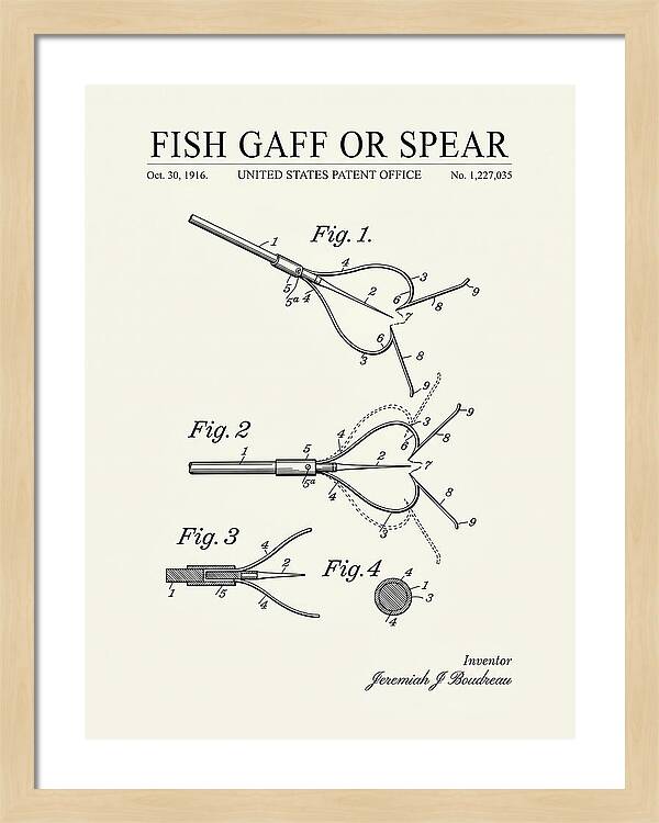 Fish Gaff Or Spear Minimalist Patent Us1227035a