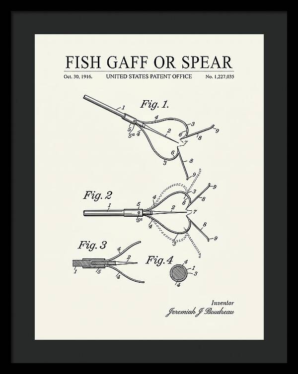 Fish Gaff Or Spear Minimalist Patent Us1227035a