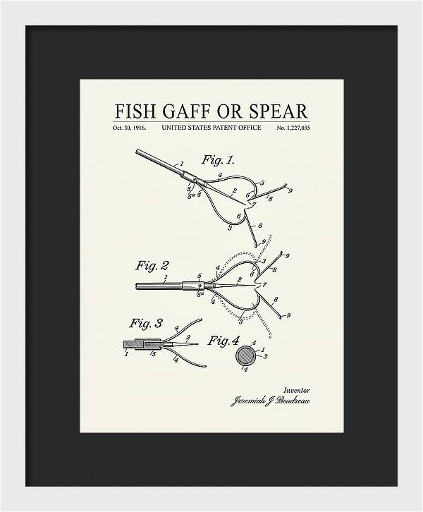 Fish Gaff Or Spear Minimalist Patent Us1227035a